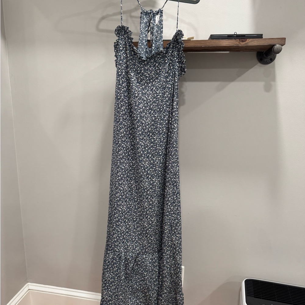 Floral Maxi Dress with Tie Straps